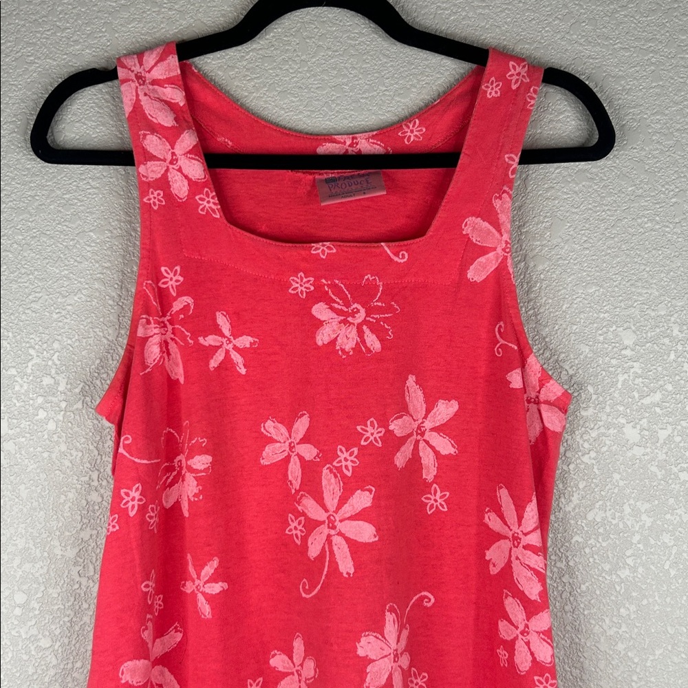 Fresh Produce Pink Floral Summer Spring Vacation Cotton Tank Dress Size Small - Picture 3 of 10